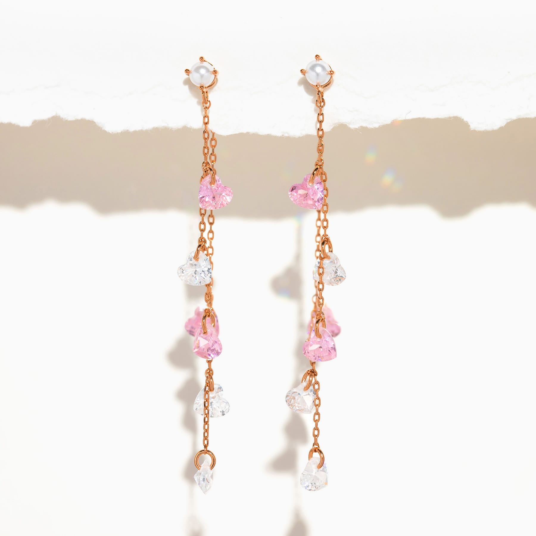 Shimmering Promise Heartdrop Earrings