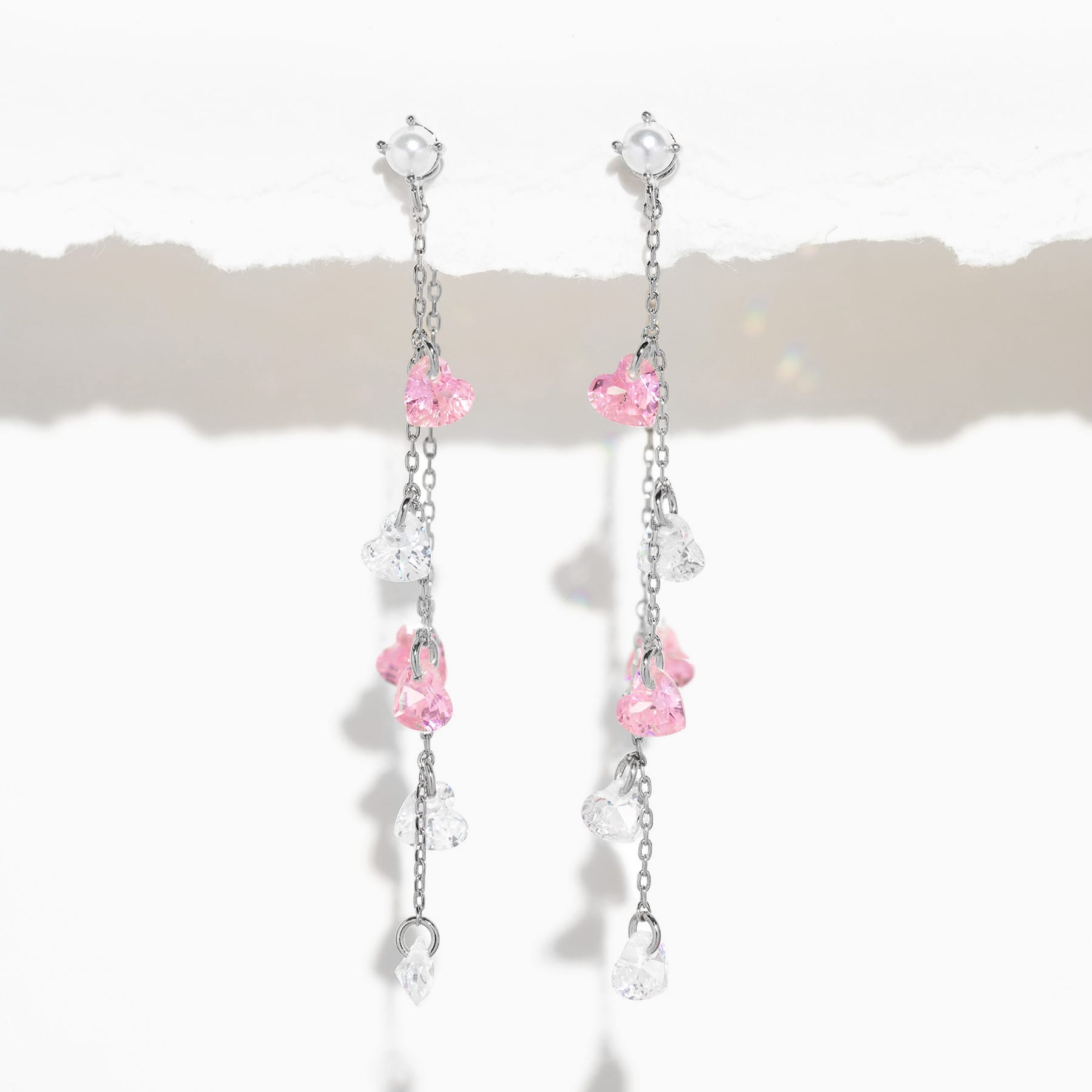 Shimmering Promise Heartdrop Earrings