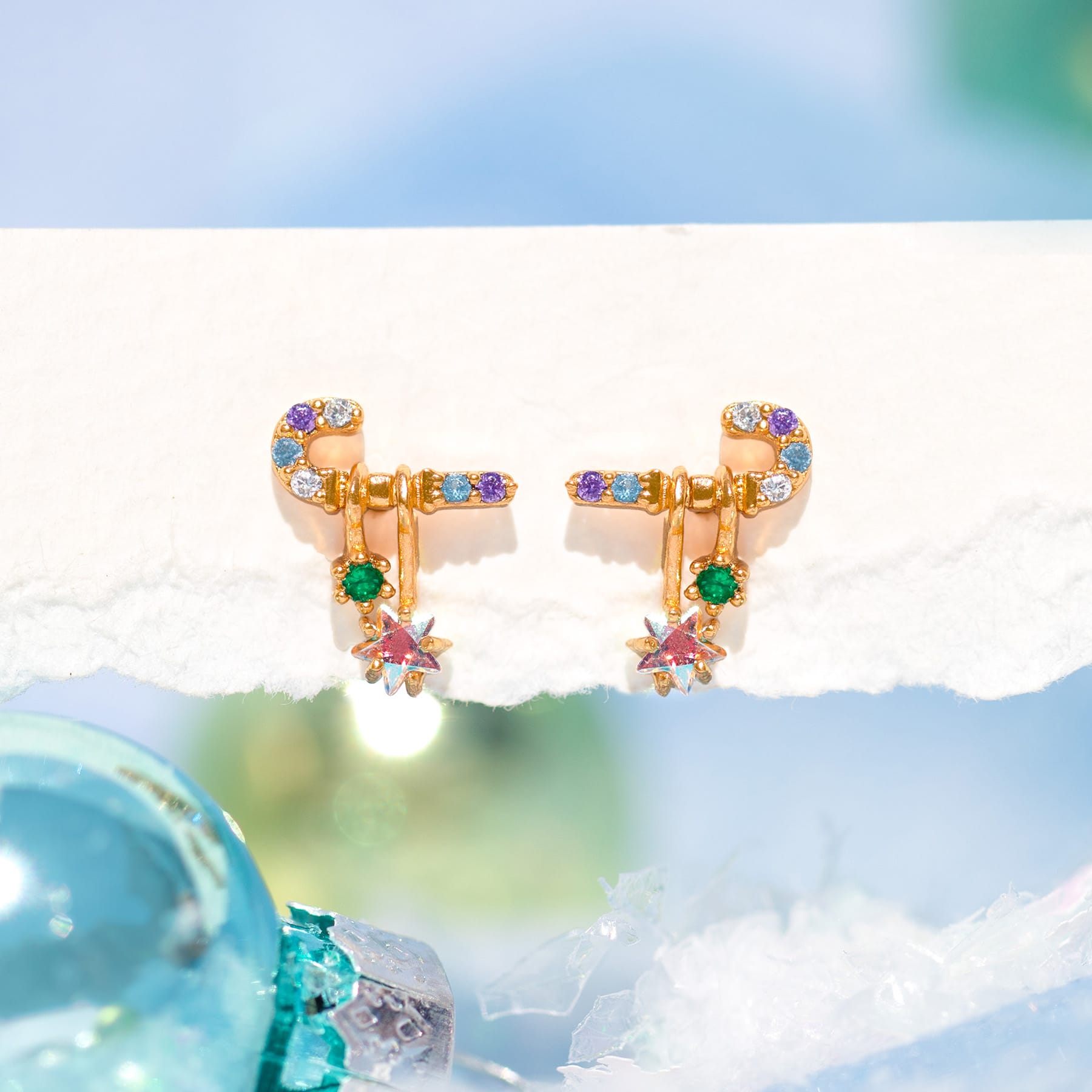Candy Cane Studs