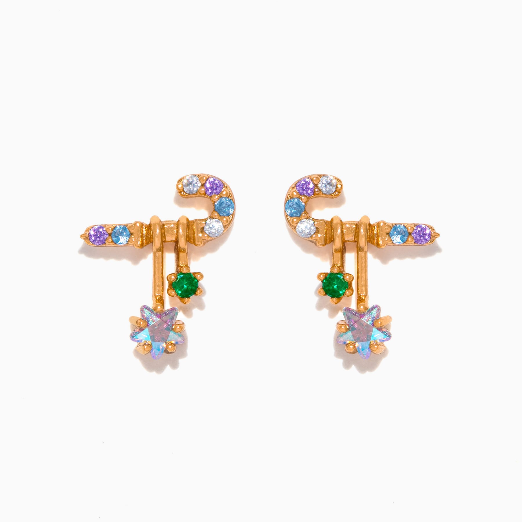 Candy Cane Studs - Gold