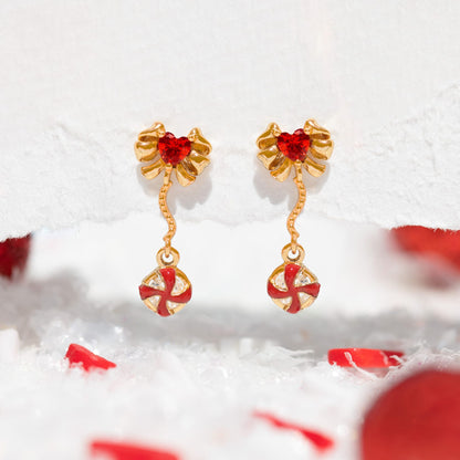 Peppermint Twist Dangle Earrings