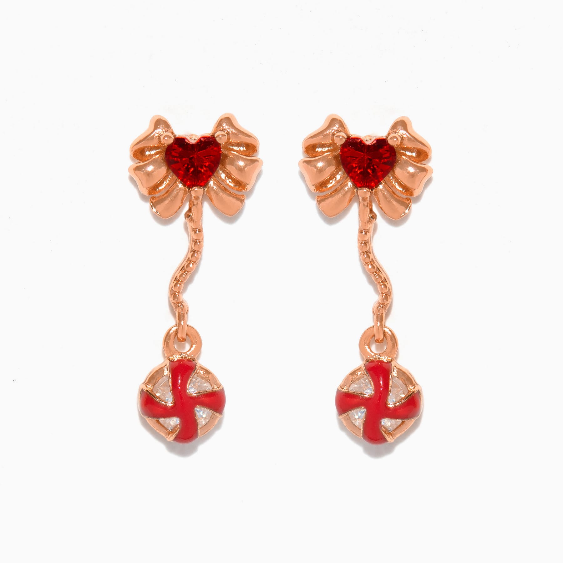 Peppermint Twist Dangle Earrings
