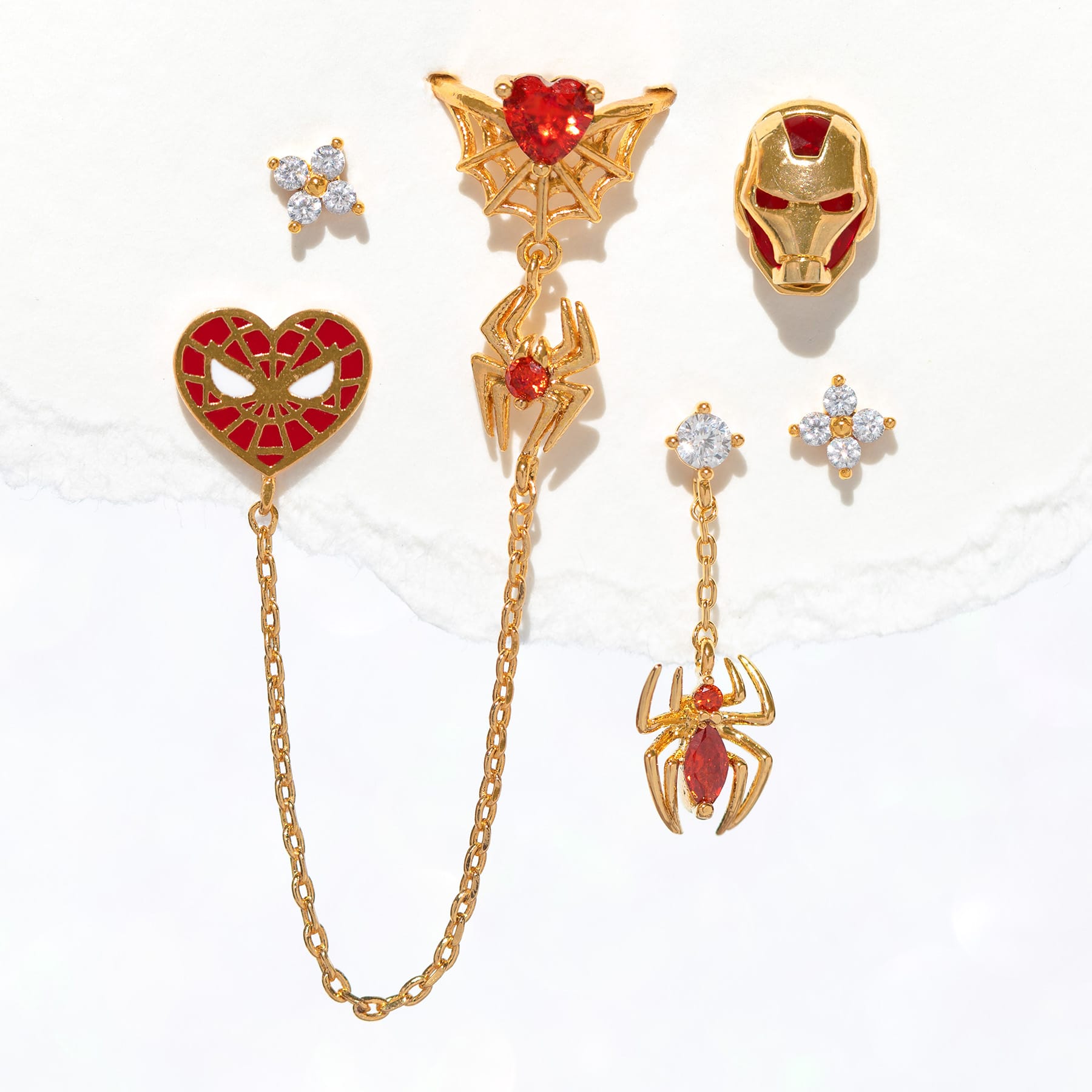 Marvel's Spider-Man Web of Love Ear Cuff + Stud