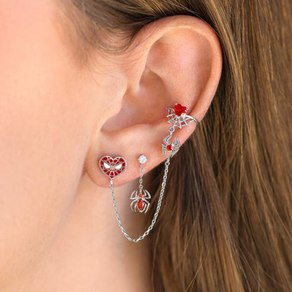 Marvel's Spider-Man Web of Love Ear Cuff + Stud