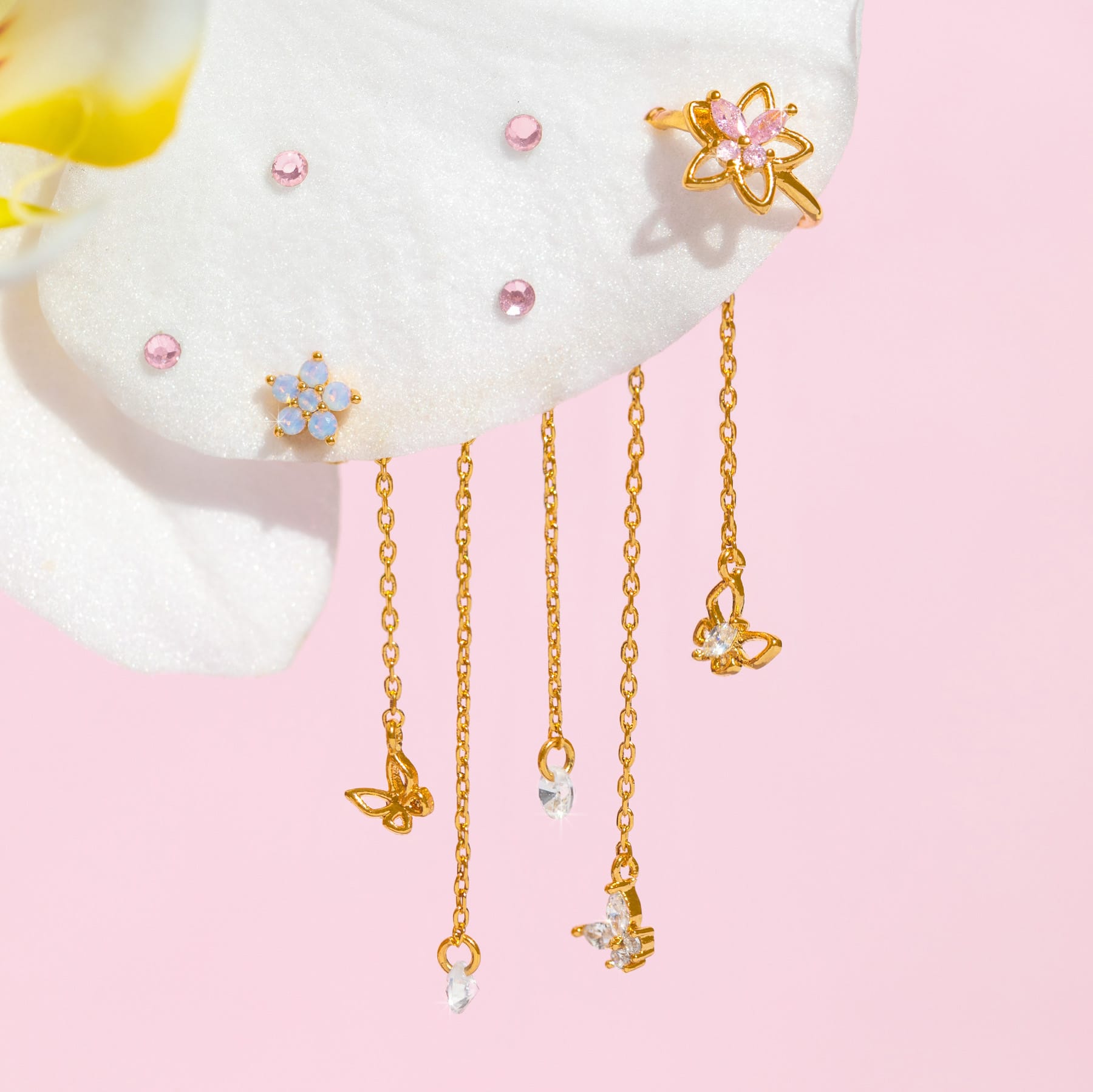 Mari Chandelier Stud + Ear Cuff