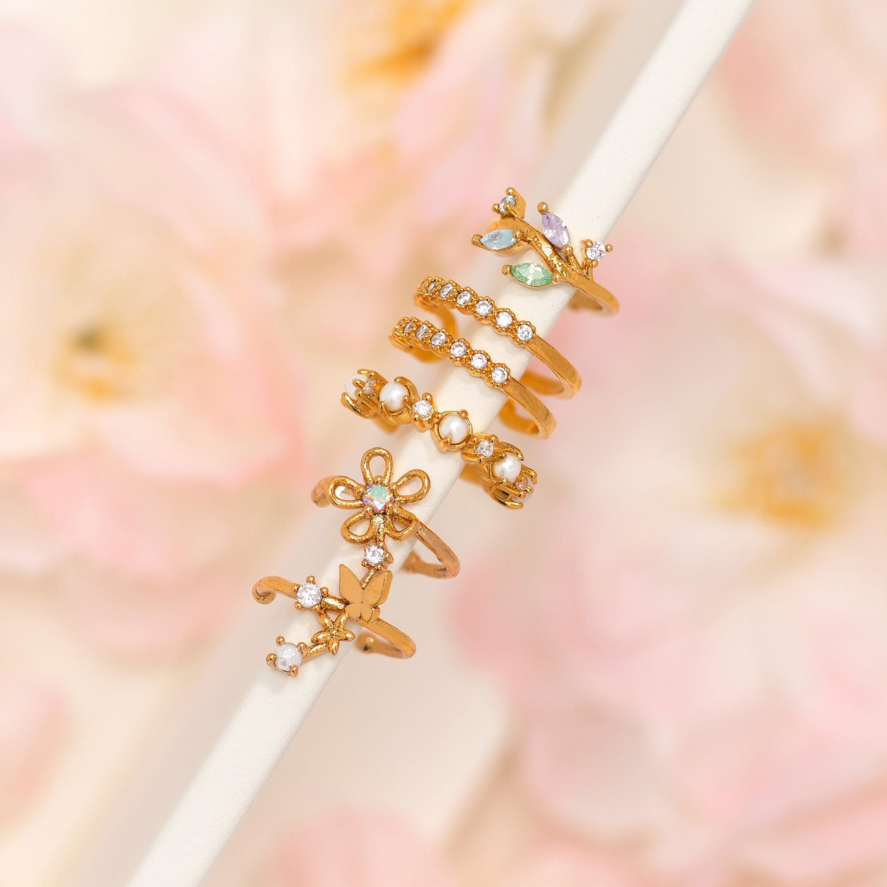 Pastel Leaf Ear Cuff