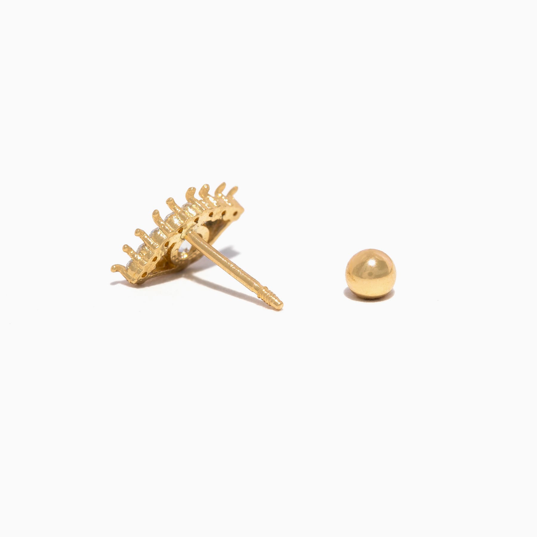 10k Solid Gold Evil Eye Ball Back Stud
