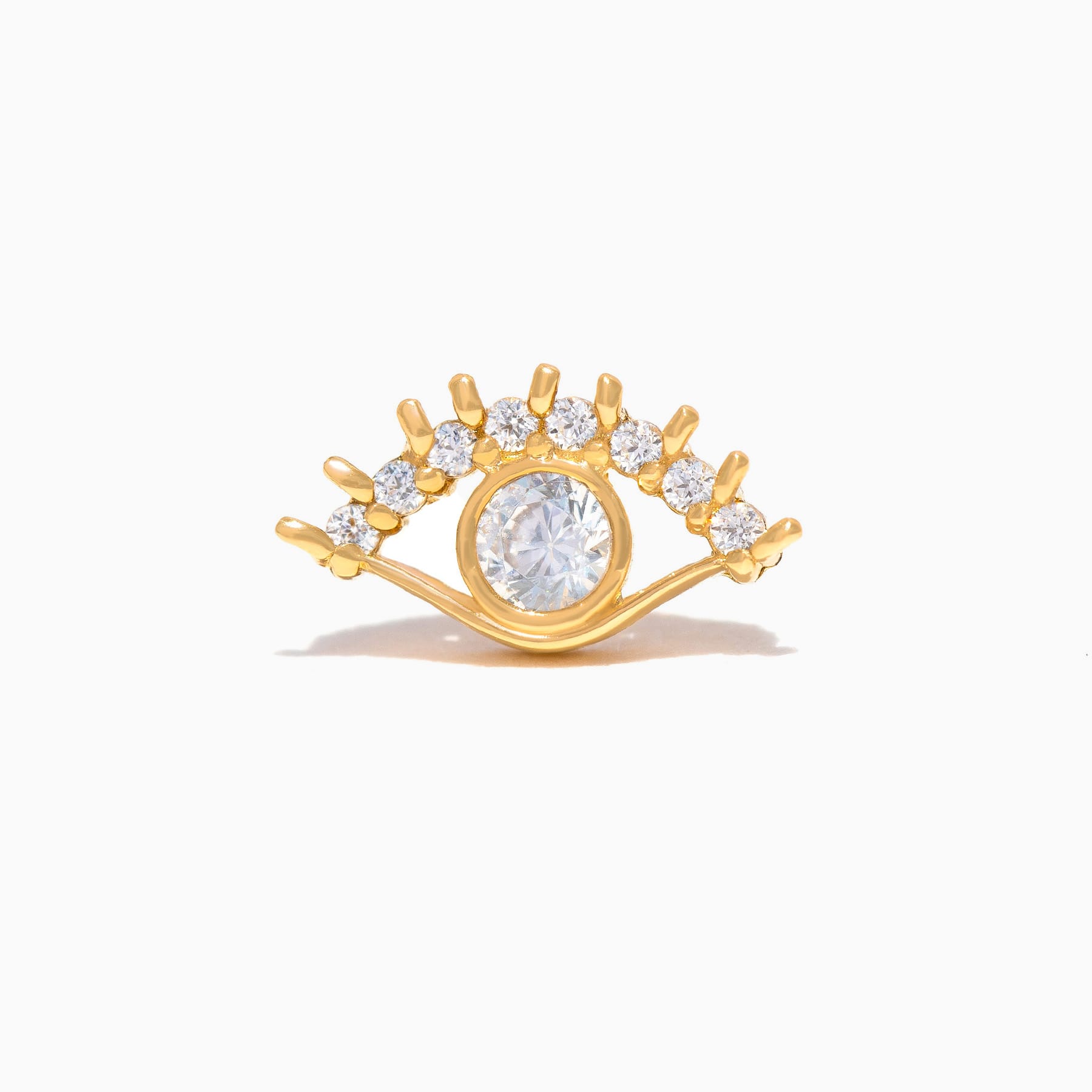 10k Solid Gold Evil Eye Ball Back Stud