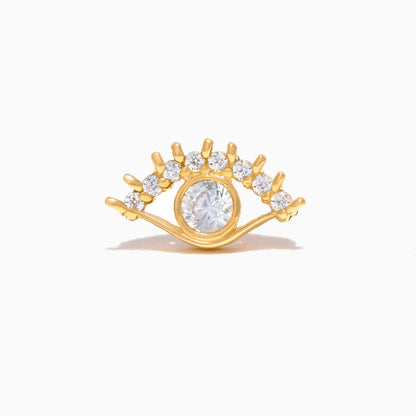 10k Solid Gold Evil Eye Ball Back Stud