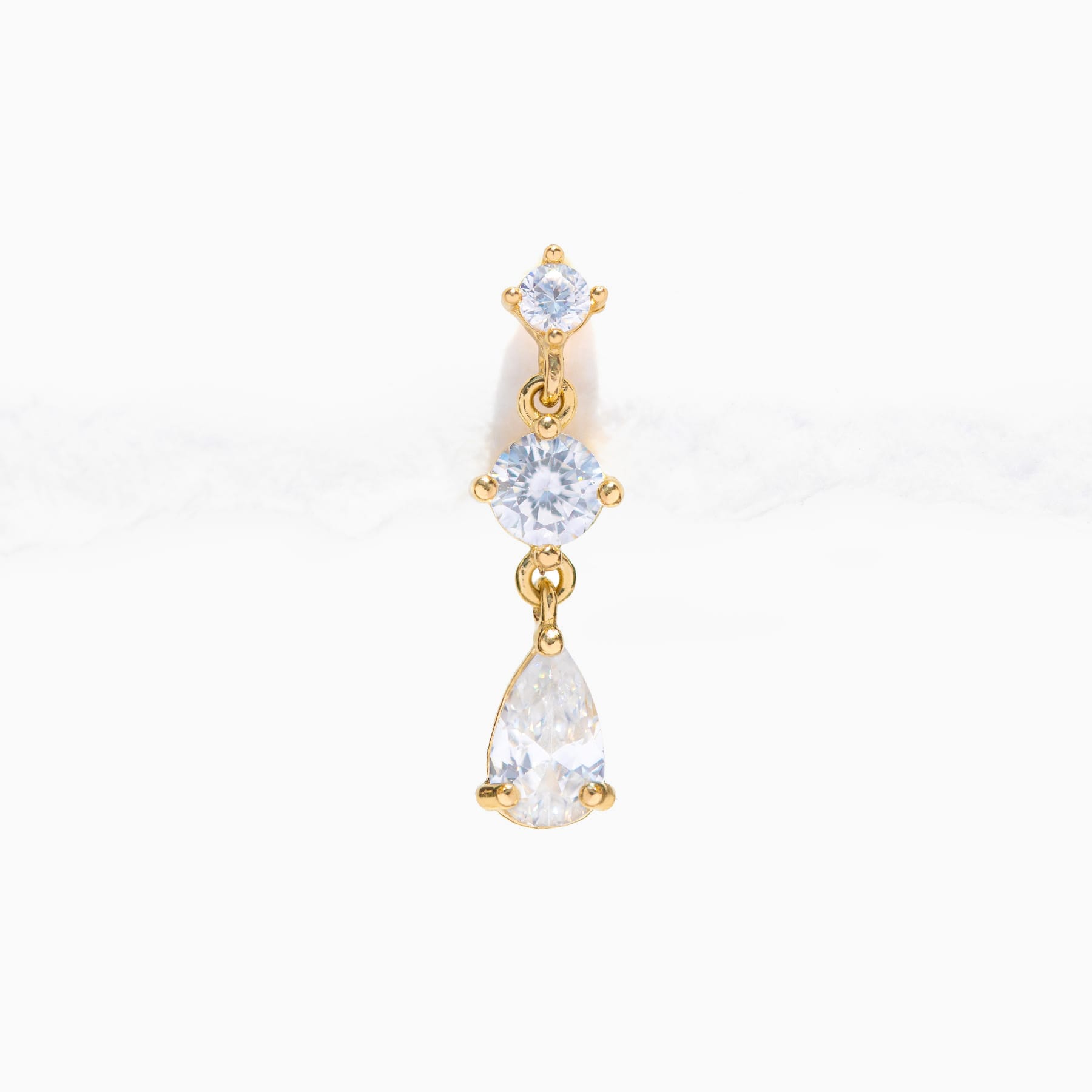14k Solid Gold Sonnet Ball Back Earring