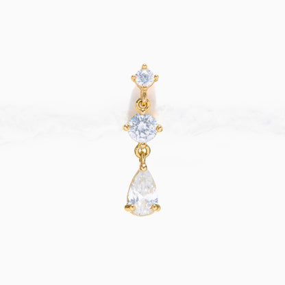 14k Solid Gold Sonnet Ball Back Earring