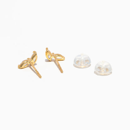 14k Solid Gold Leaf Studs
