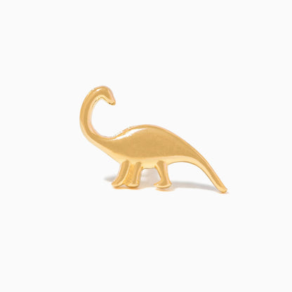 14k Solid Gold Longneck Dinosaur Ball Back Stud
