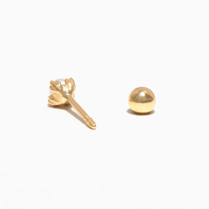 10k Solid Gold Pearl Ball Back Stud