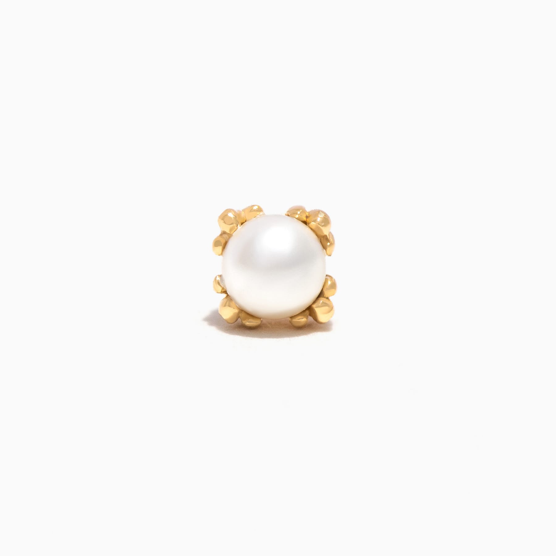 10k Solid Gold Pearl Ball Back Stud