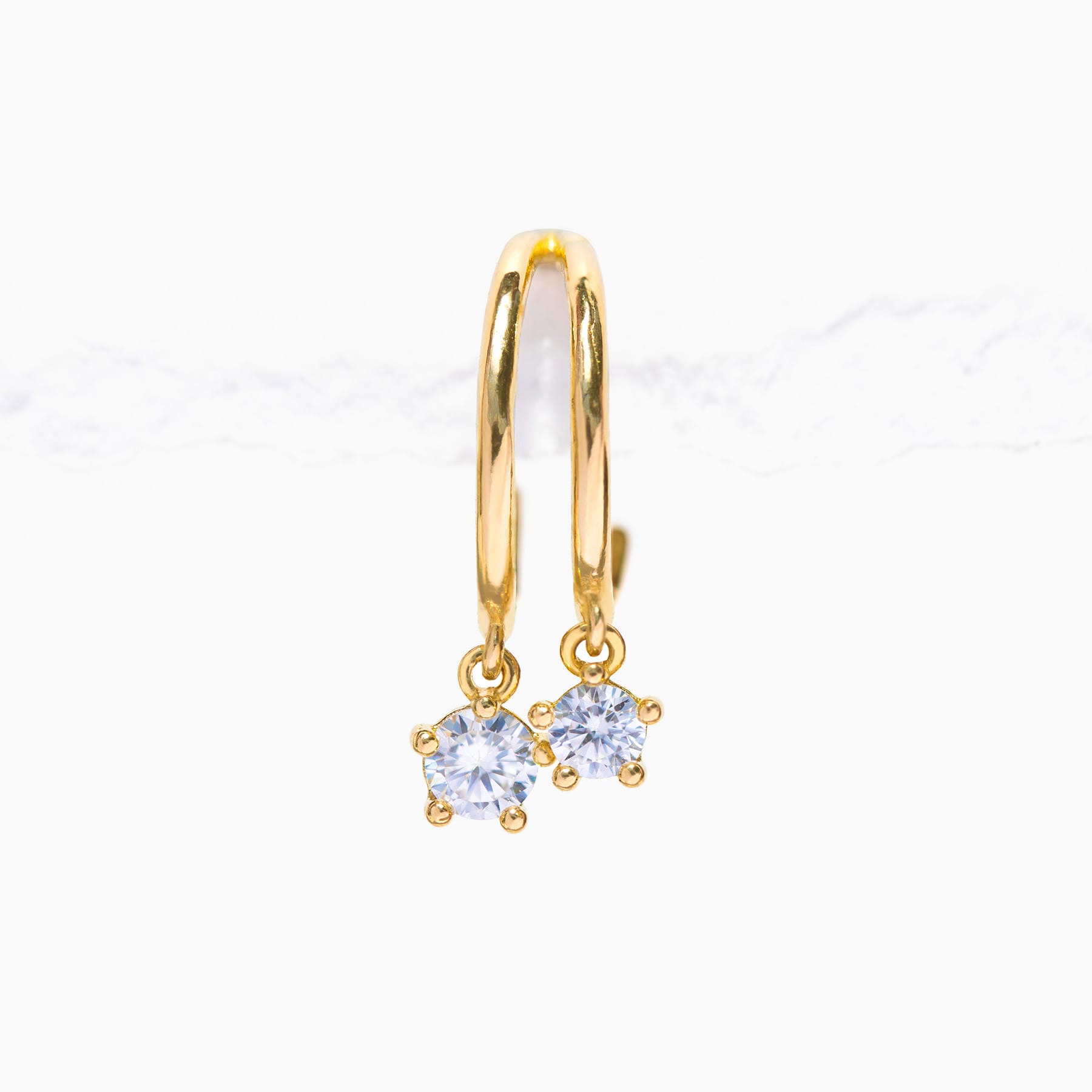 14k Solid Gold Poppy Ball Back Hoop