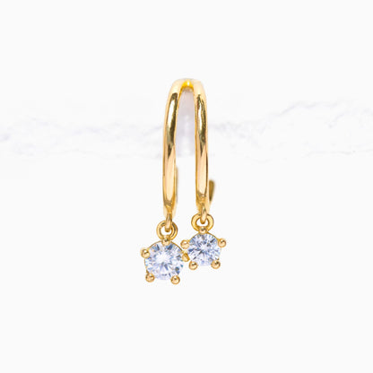14k Solid Gold Poppy Ball Back Hoop