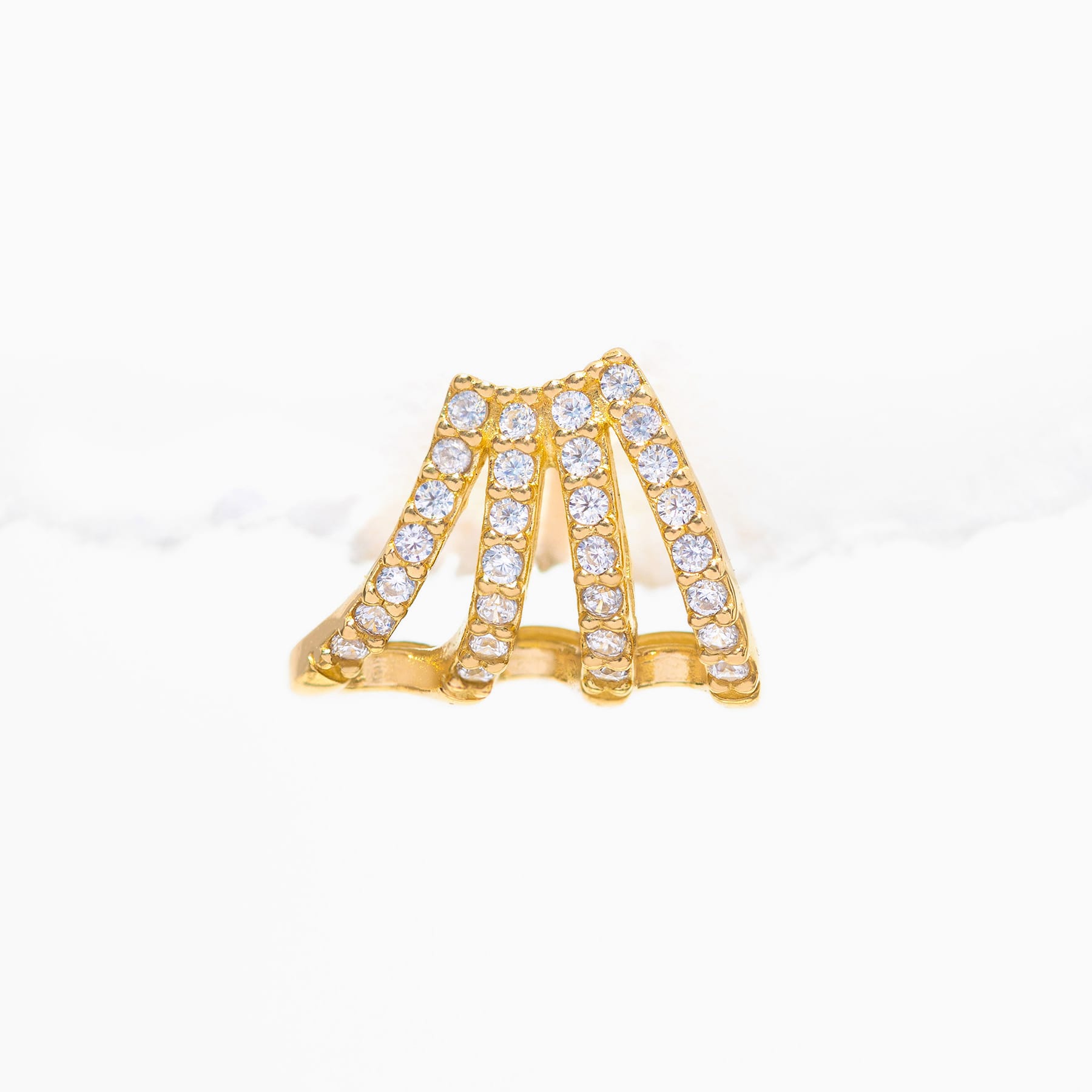 14k Solid Gold Wisteria Ball Back Hoop