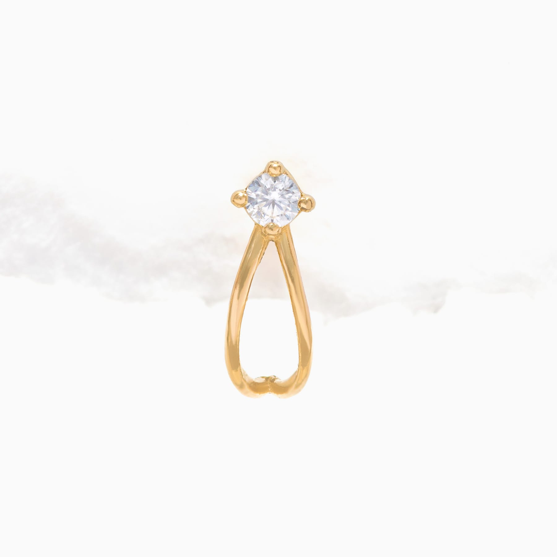 14k Solid Gold Buenos Aires Ball Back Hoop
