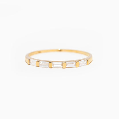 14k Solid Gold Baguette Ring