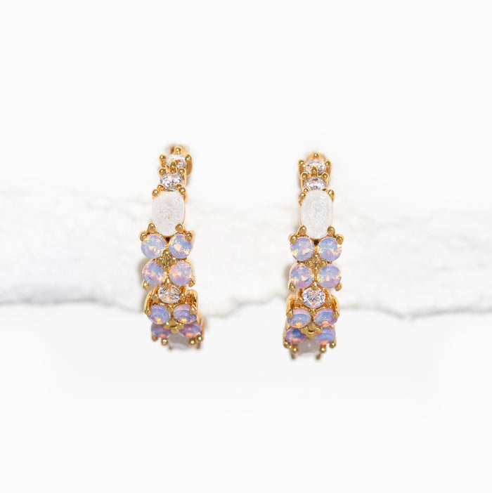 Half Lavender Stone Hoop main image 1