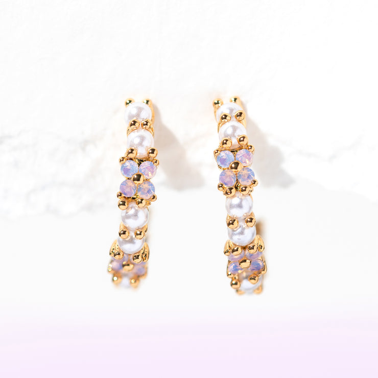 Orchid Pearl Hoops