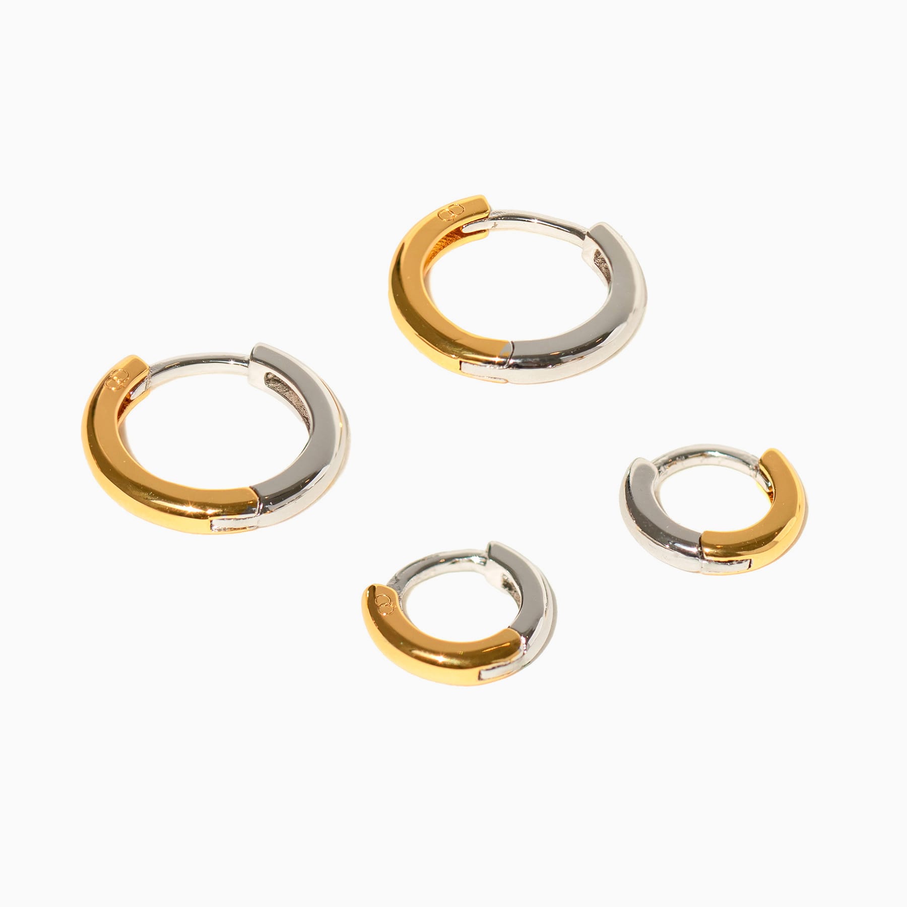 Tiny Endless Two Tone Hoops