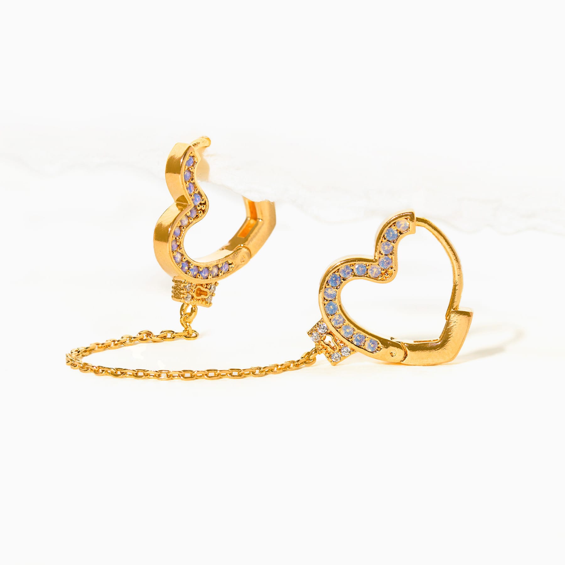 Love Locked Double Heart Hoops