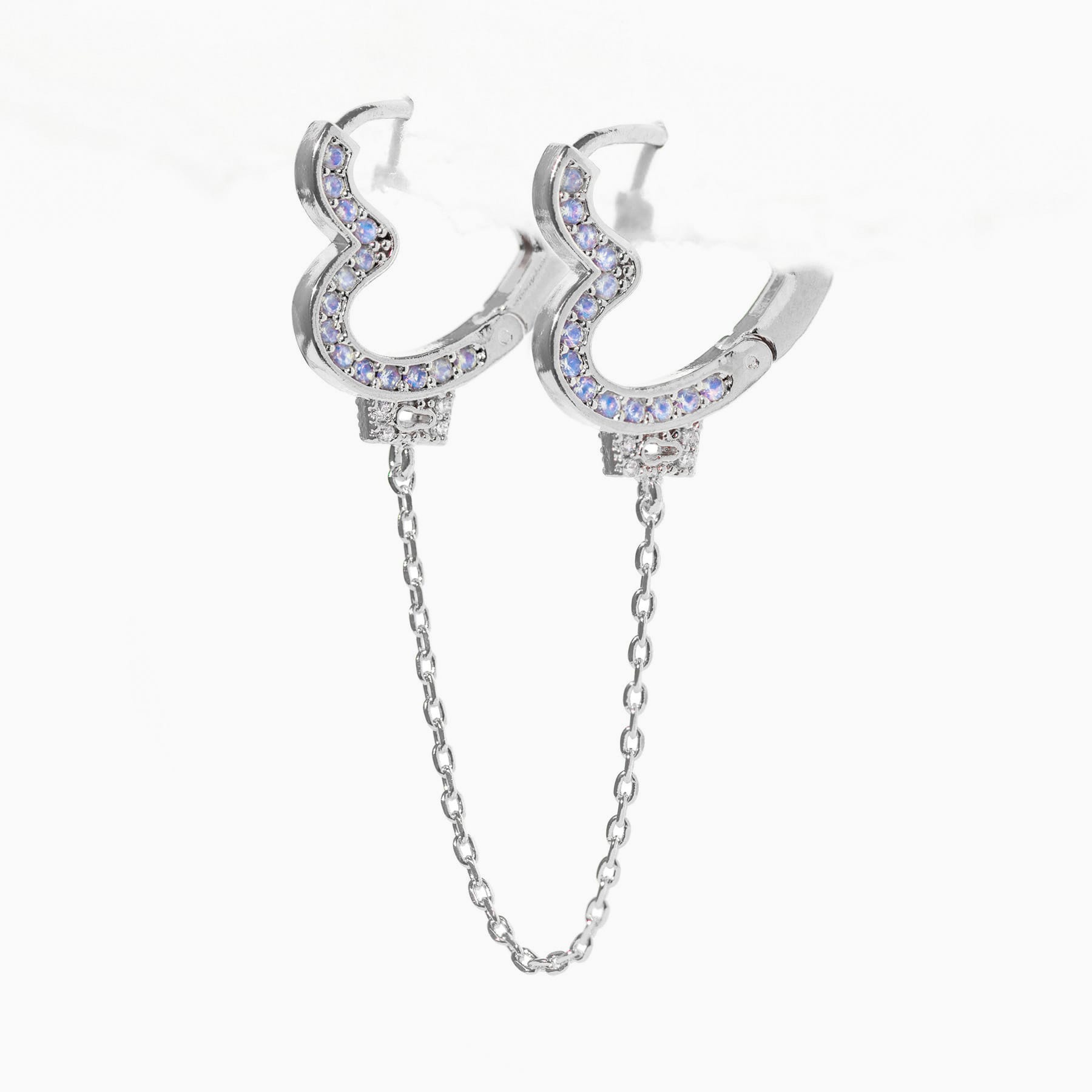 Love Locked Double Heart Hoops