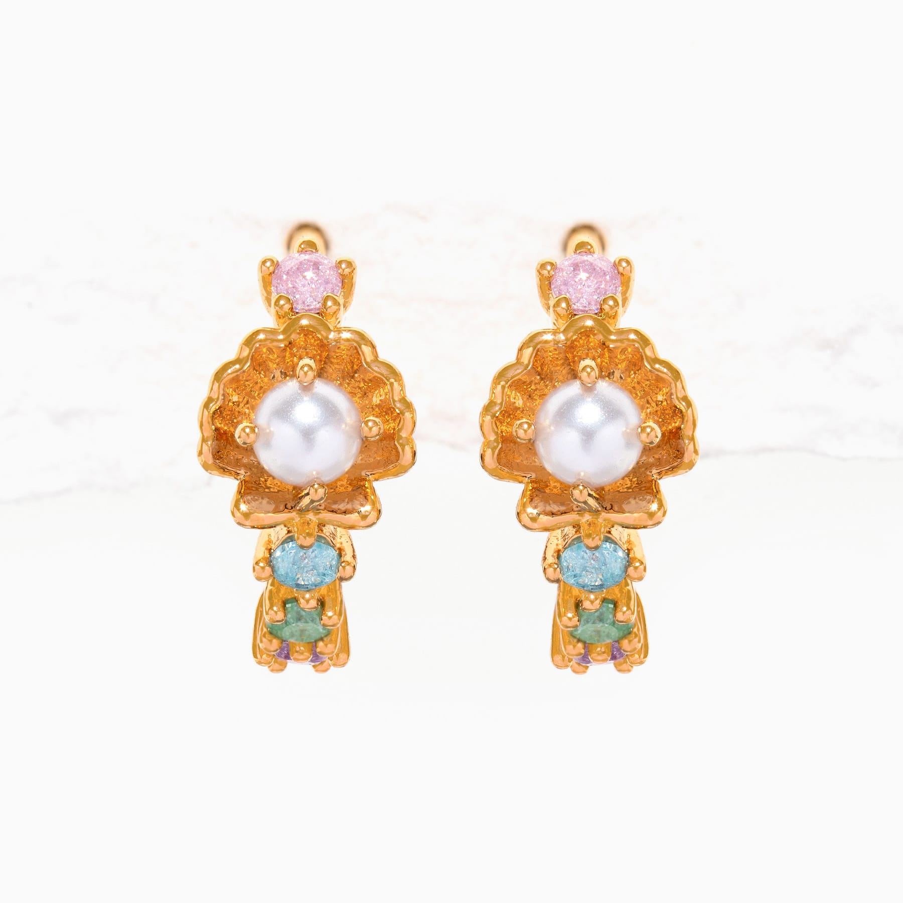Saltwater Pearl Hoops