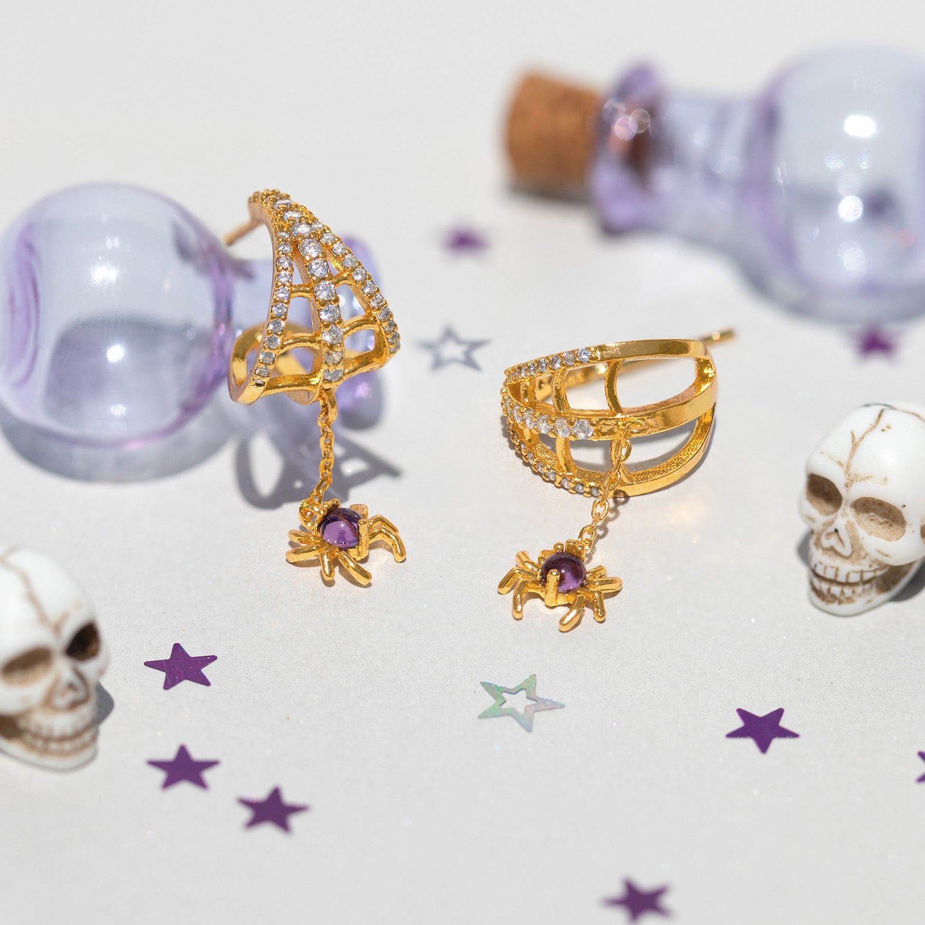 Web of Lies Dangle Hoops