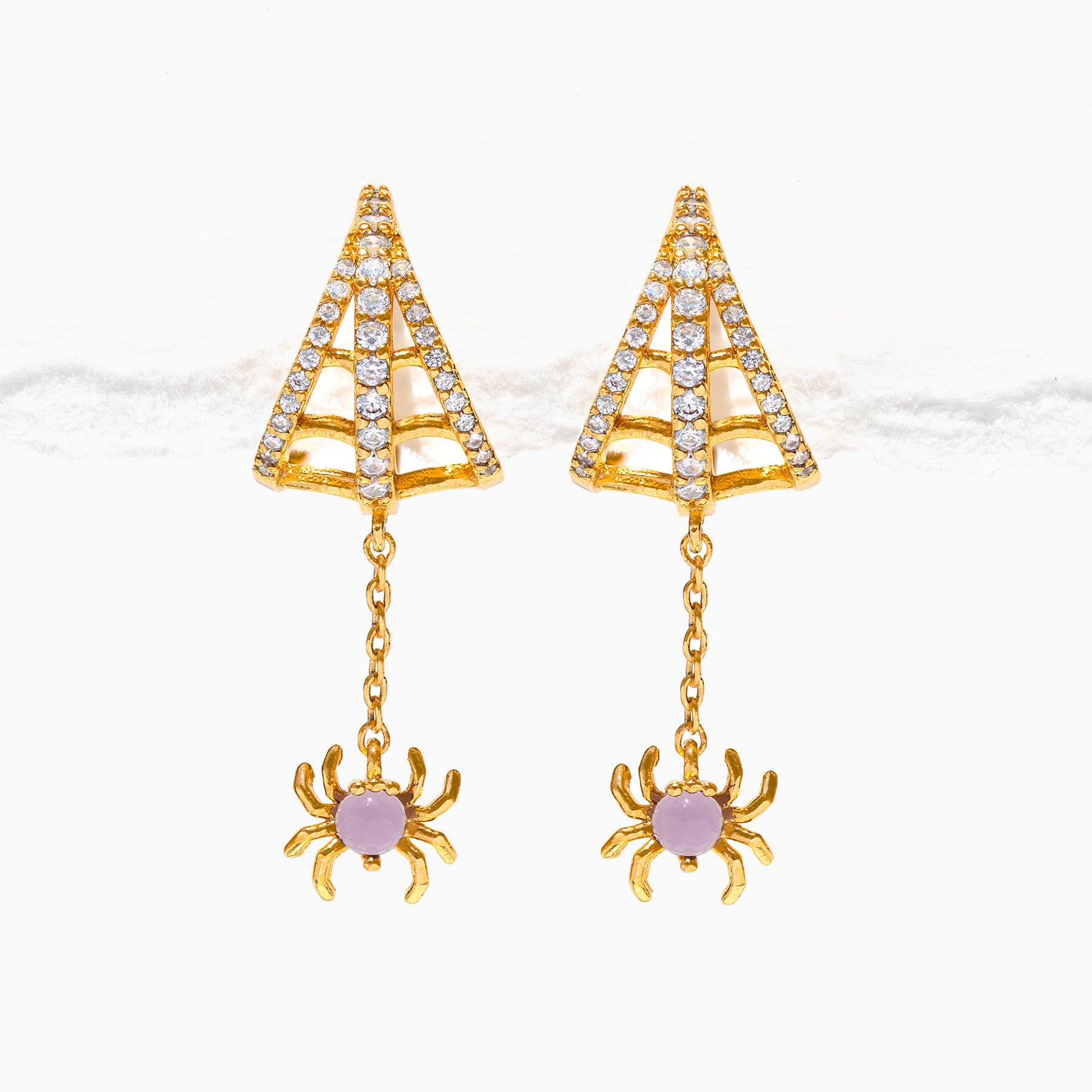 Web of Lies Dangle Hoops