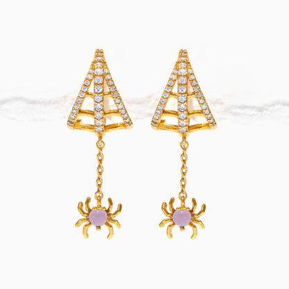 Web of Lies Dangle Hoops
