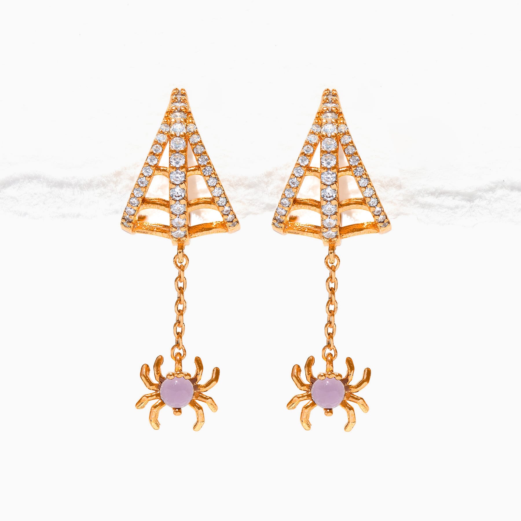 Web of Lies Dangle Hoops