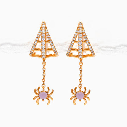 Web of Lies Dangle Hoops