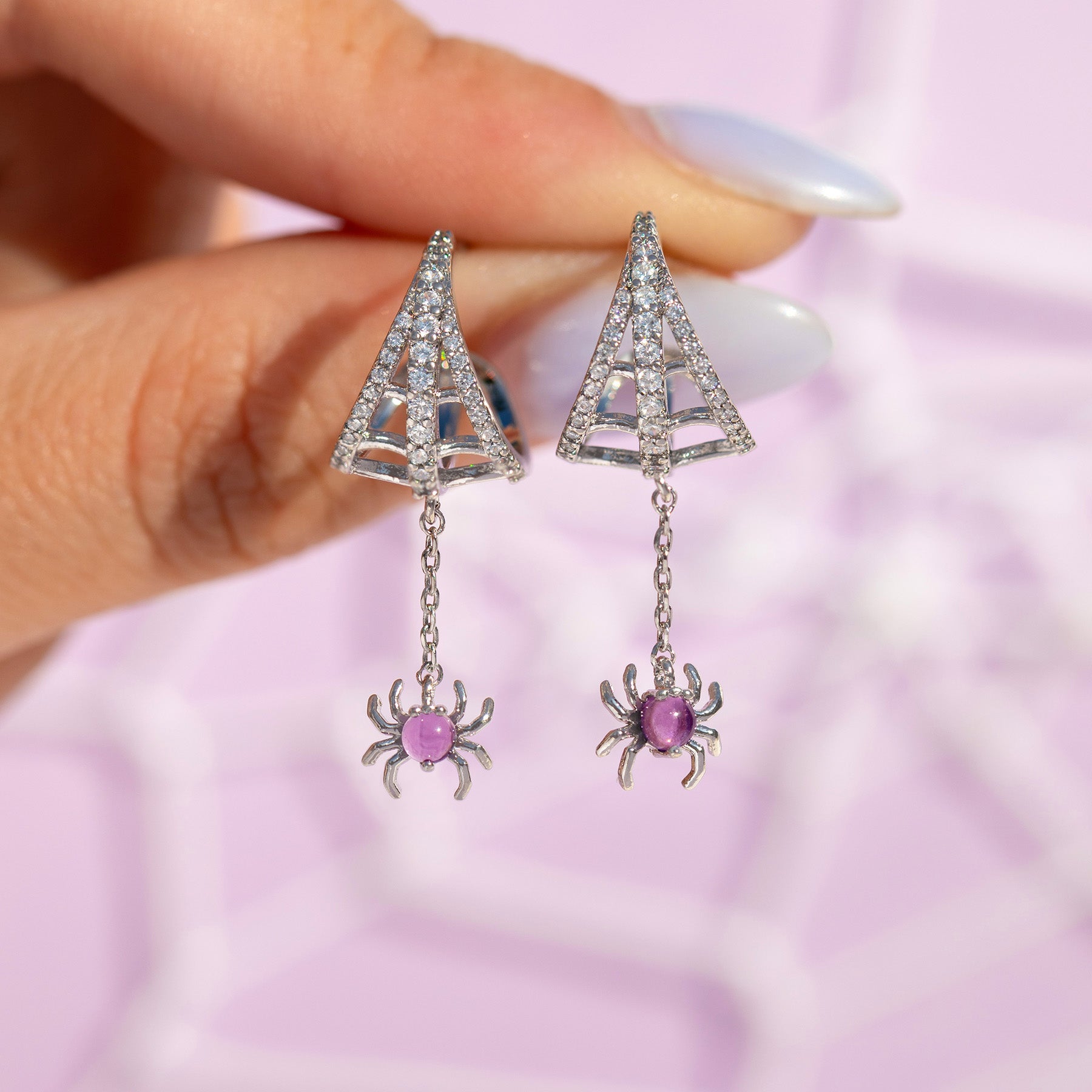 Web of Lies Dangle Hoops
