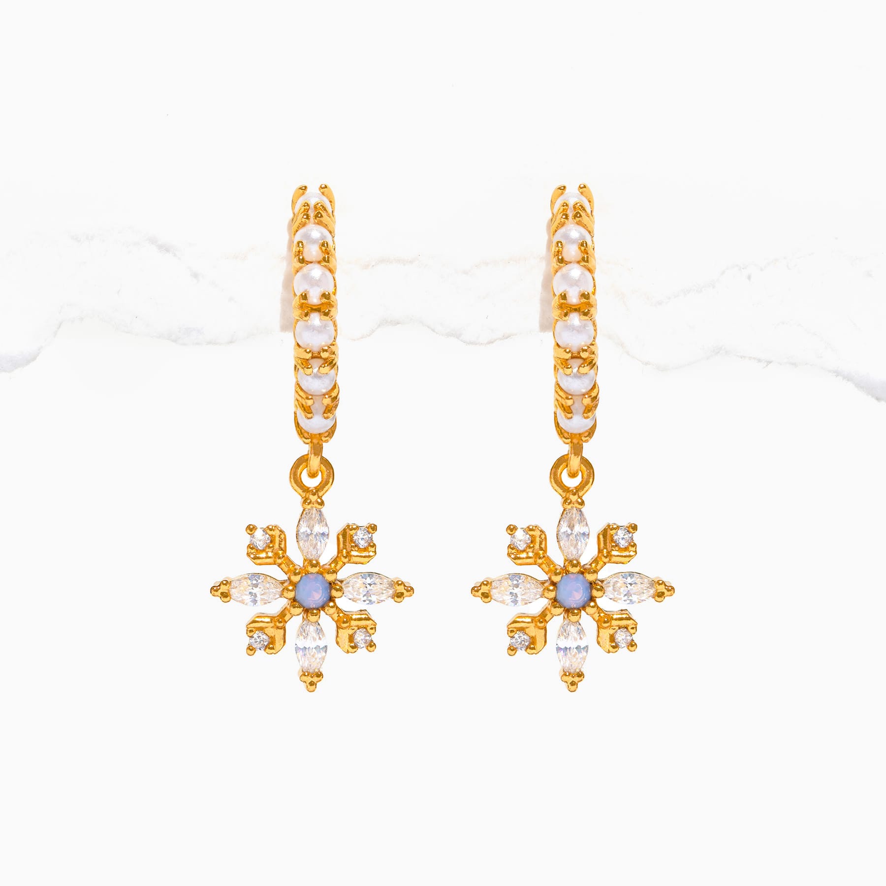 Icy Snowflake Hoops