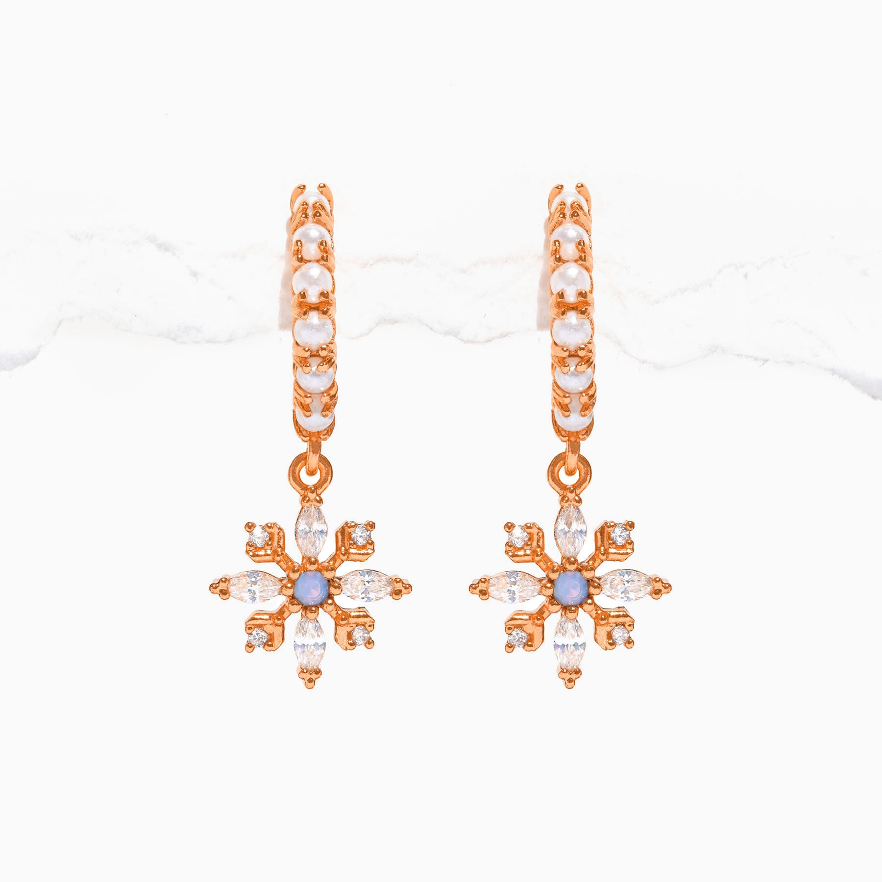 Icy Snowflake Hoops