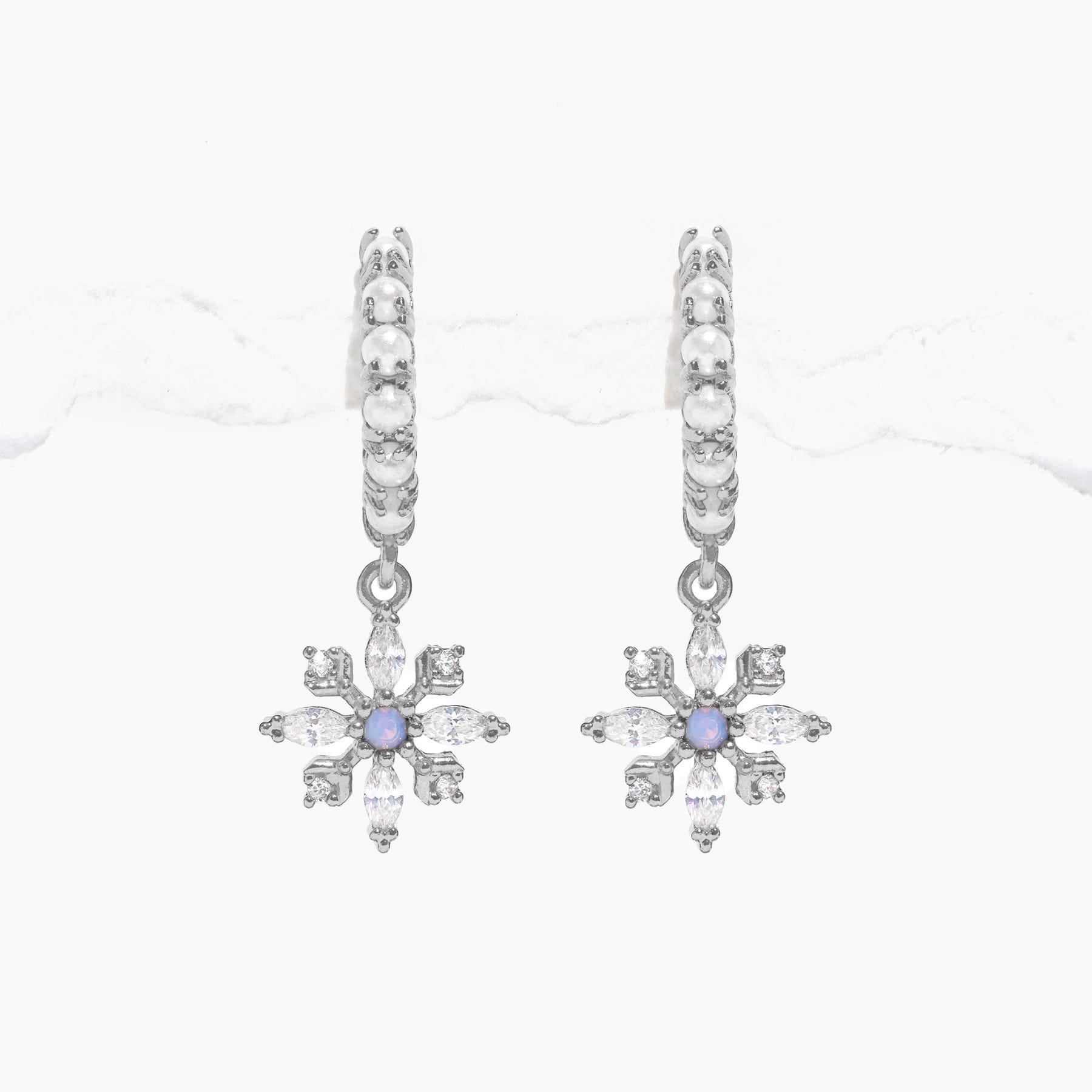 Icy Snowflake Hoops