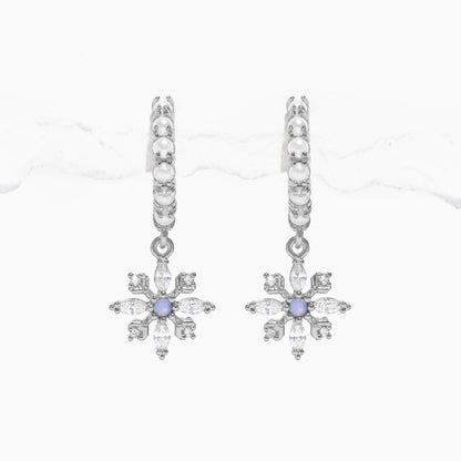 Icy Snowflake Hoops