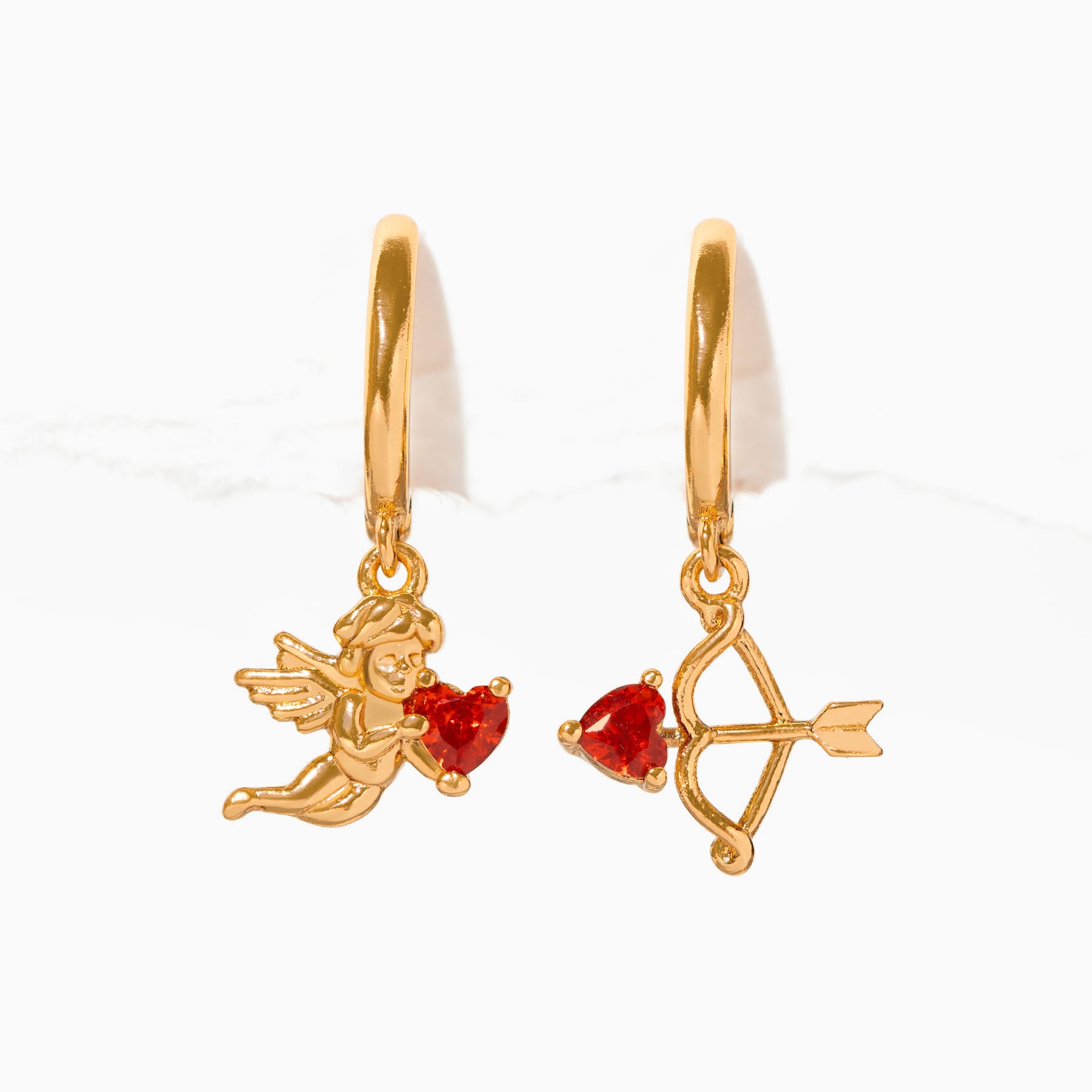 Cupid’s Match Dangle Hoops
