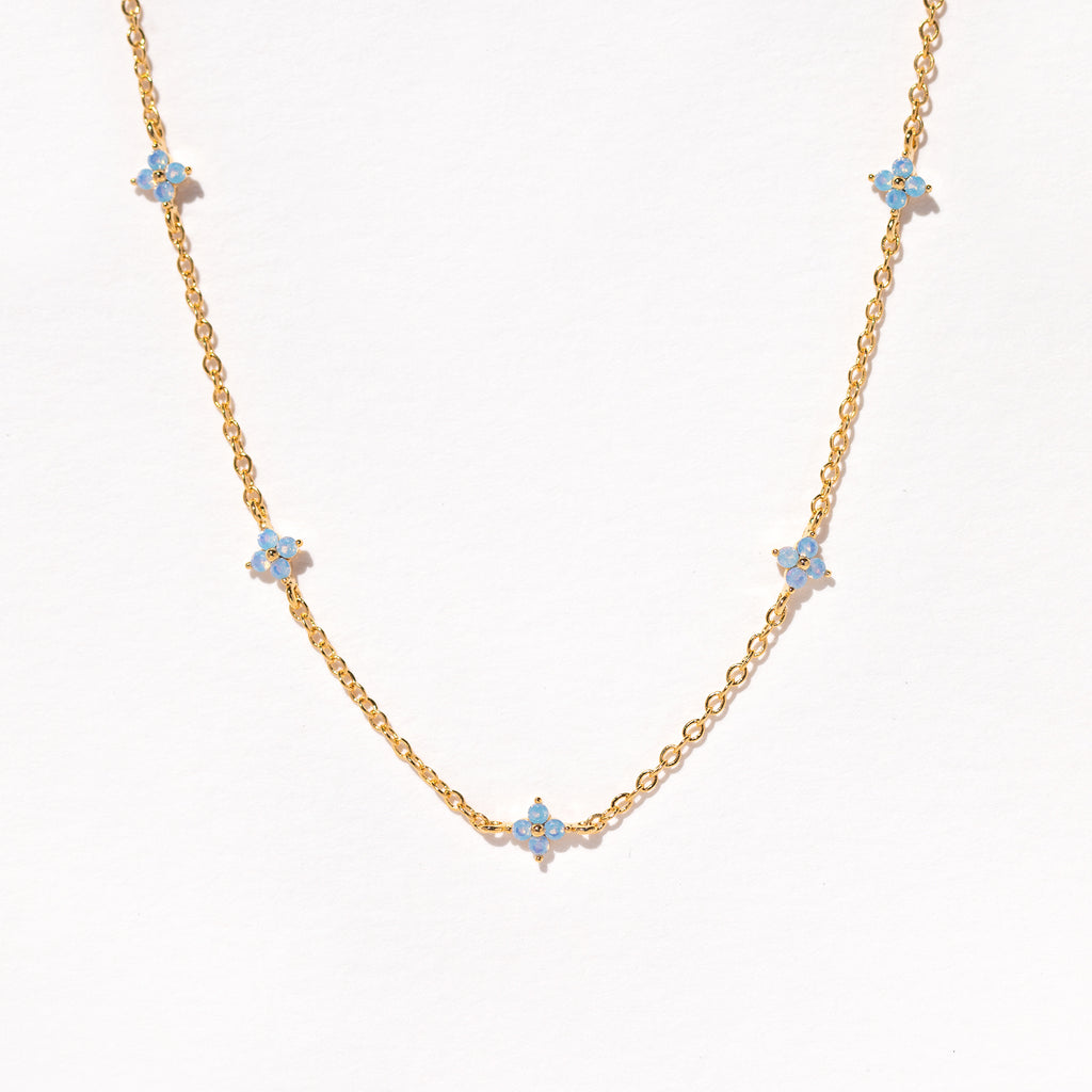 Blue Blossom Love Necklace, Gold by Girls Crew