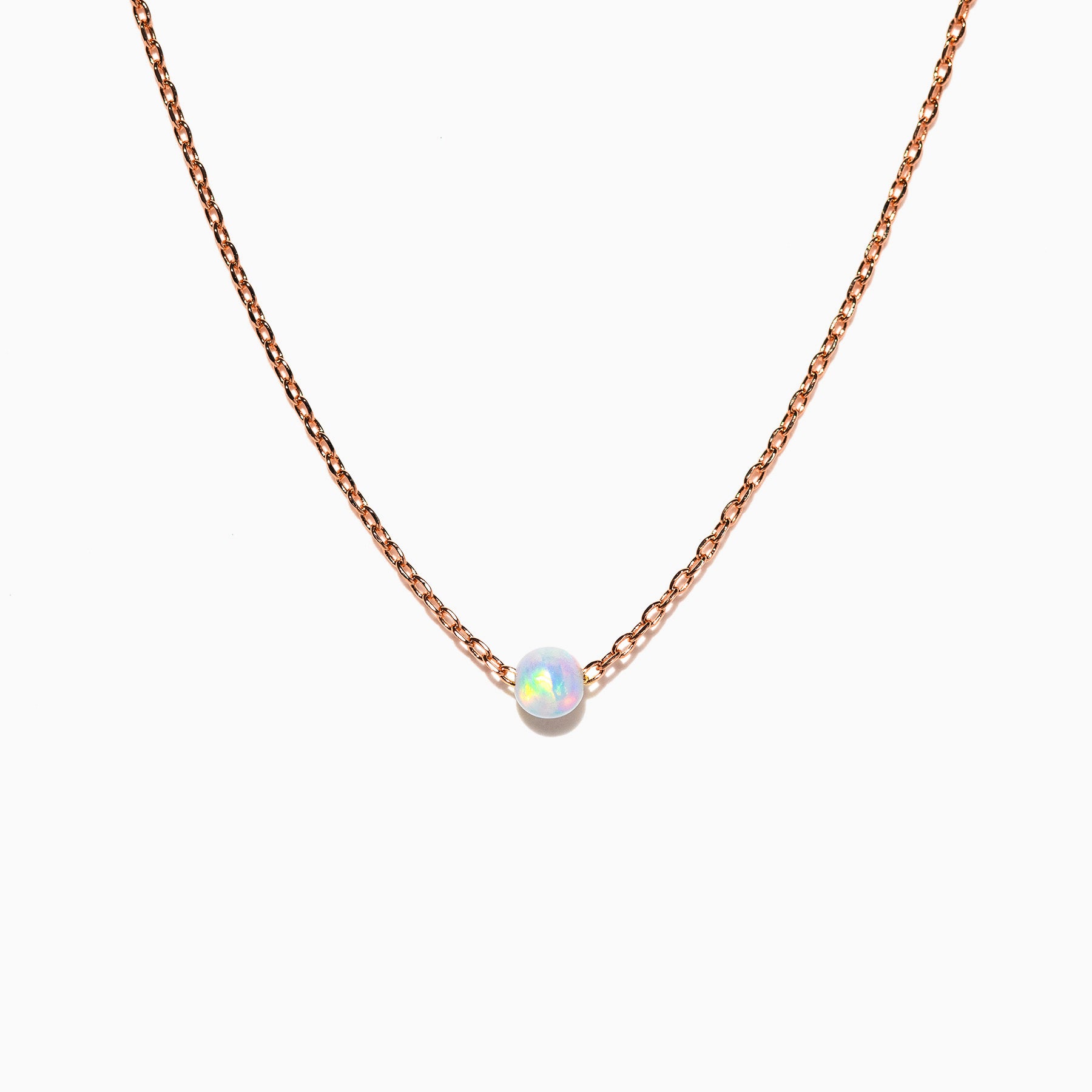 Small Gold Opal Pendant / Solid 14K good Yellow Gold / Dainty Opal Pendant