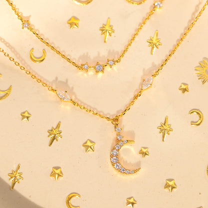 Moon & Stars Layered Necklace