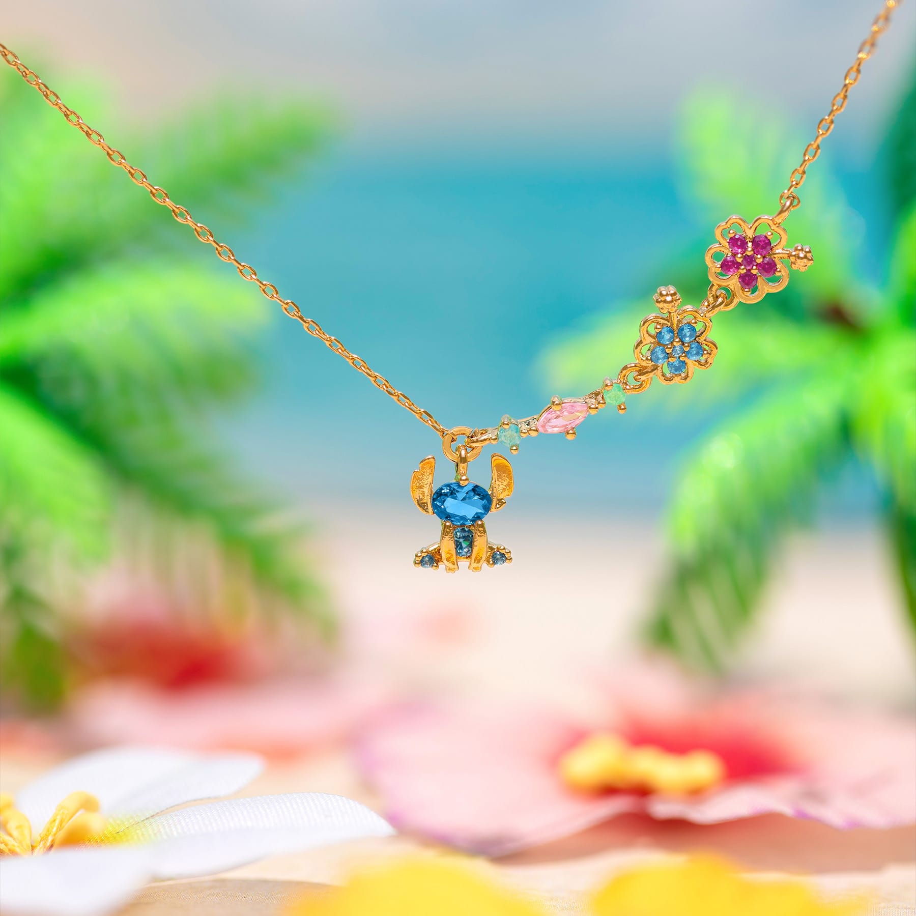Disney Stitch Hibiscus Necklace