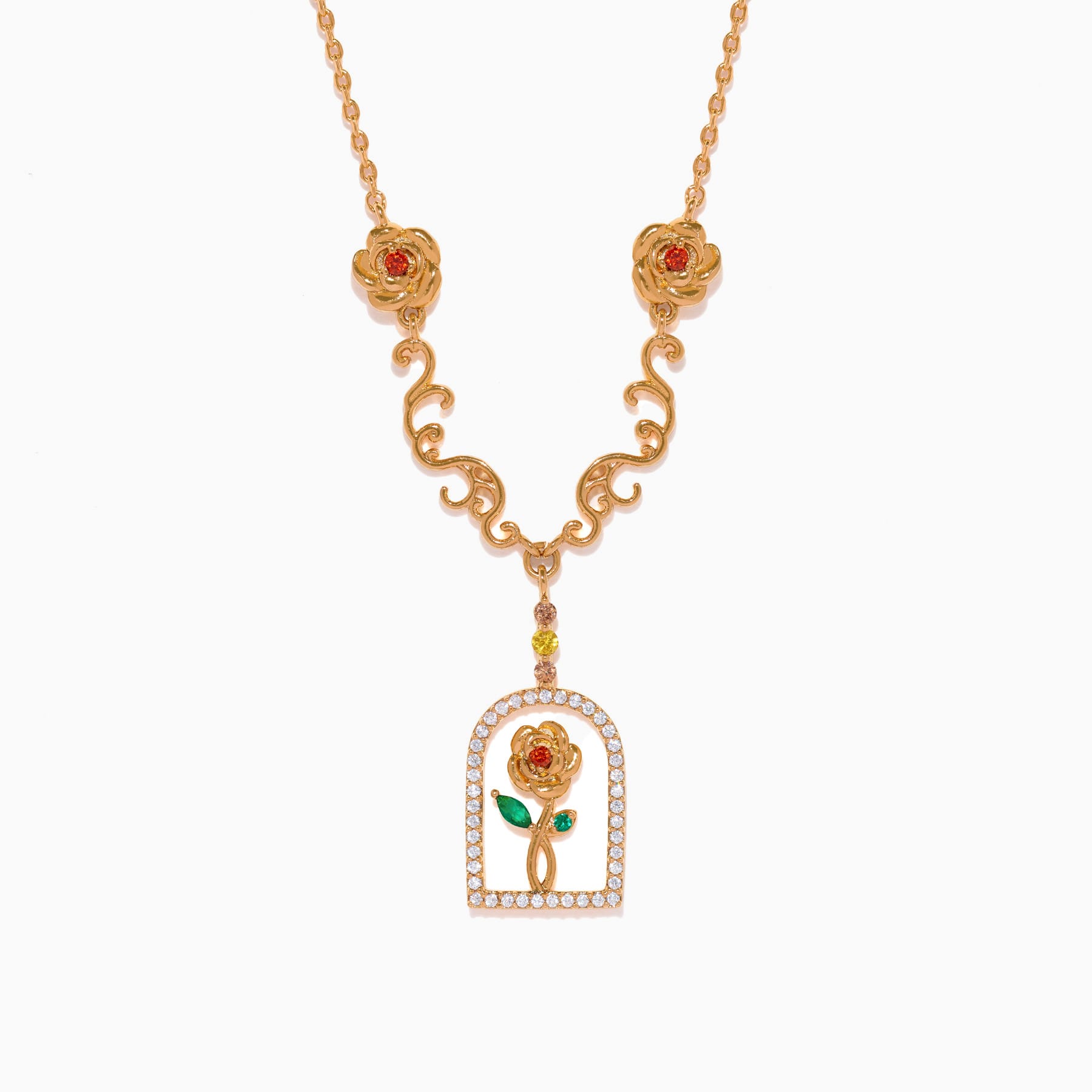 Disney Beauty & the Beast Enchanted Rose Necklace