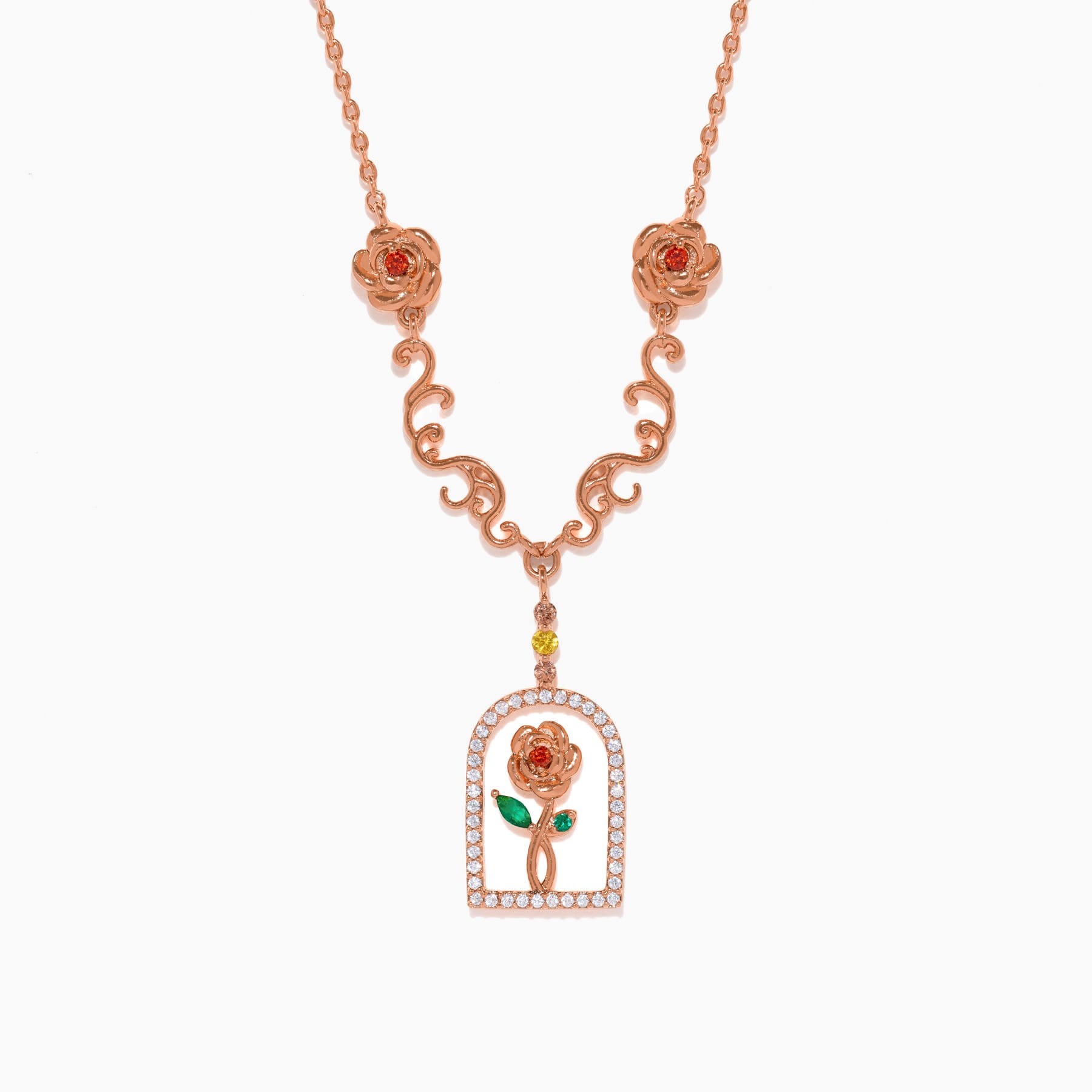 beauty:beast ビューティビースト デザイン ネックレス Disney Beauty & the Beast Enchanted Rose Necklace – Girls Crew