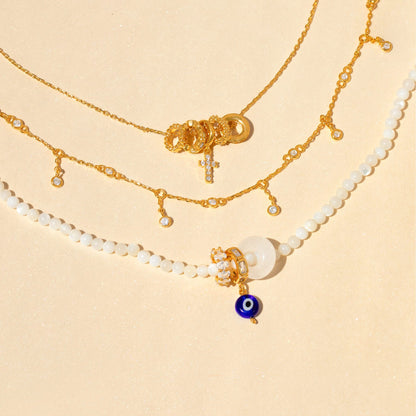 Evil Eye Charm Beaded Necklace