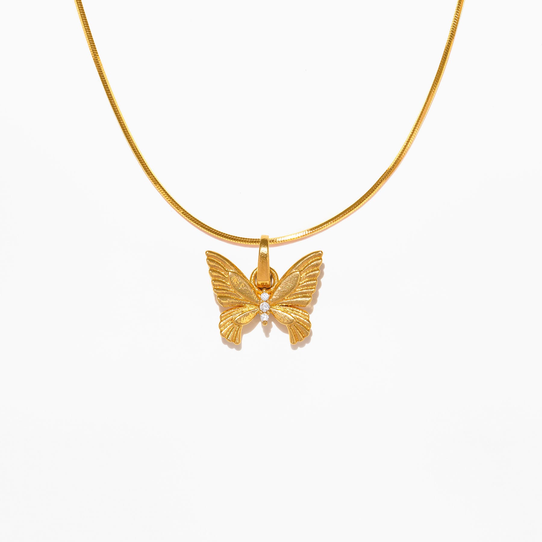 Golden Butterfly Charm Necklace