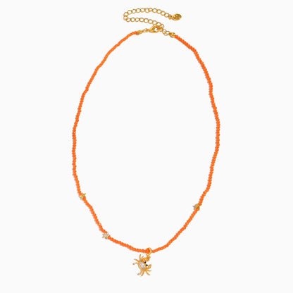 Sandy Crab Beaded Necklace